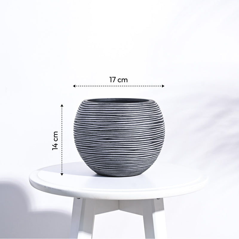 UGAOO Planter Vase Ball Rib - Black media 6