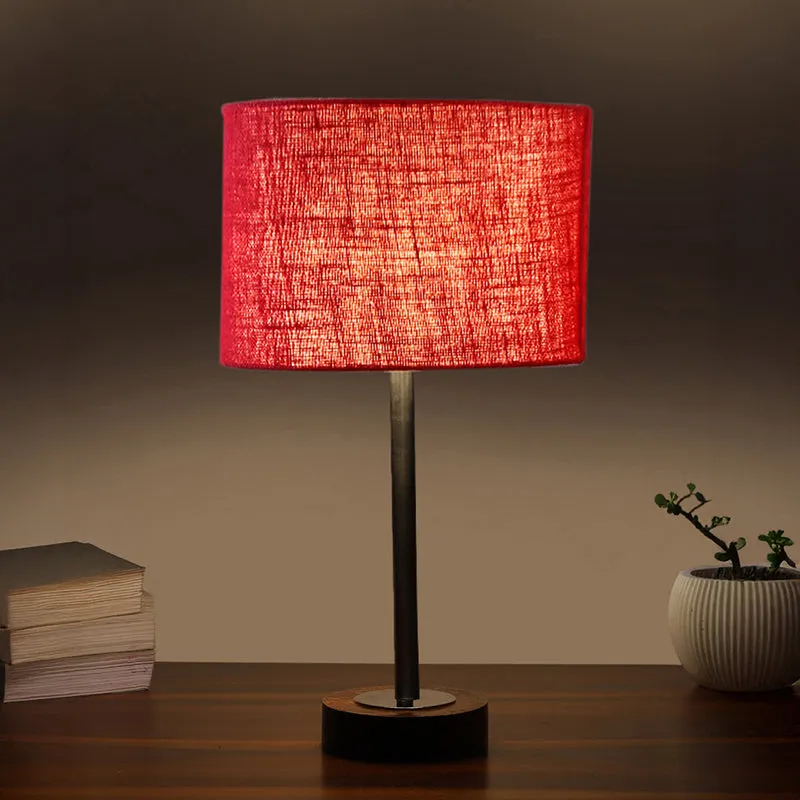 Sienna I Rodin Wooden Table Lamp - Maroon,Silver,Brown media 1