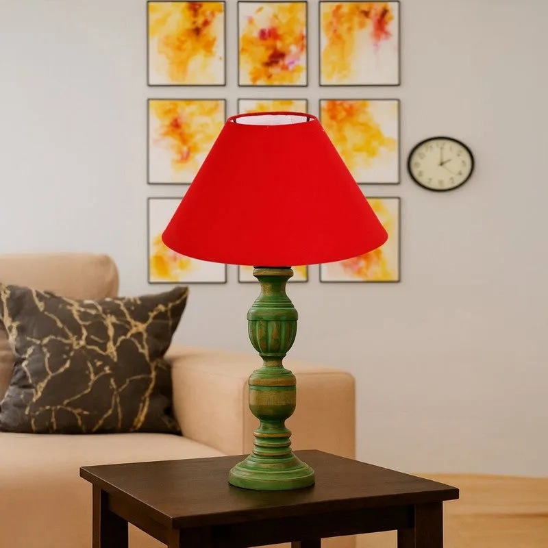 Arvello Elora Wooden Table Lamp - Red media 4