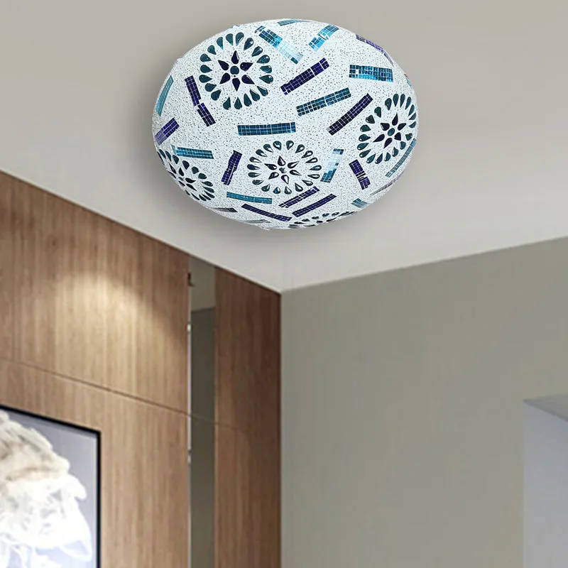 Orvix Flush Mount Glass Ceiling Lamp media 3