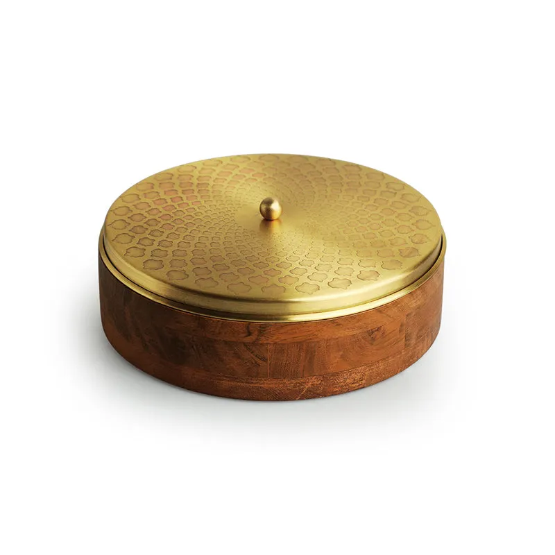 Diwan-E-Spice Sheesham Wood Wood & Brass Masala Box - 60 ML media 3