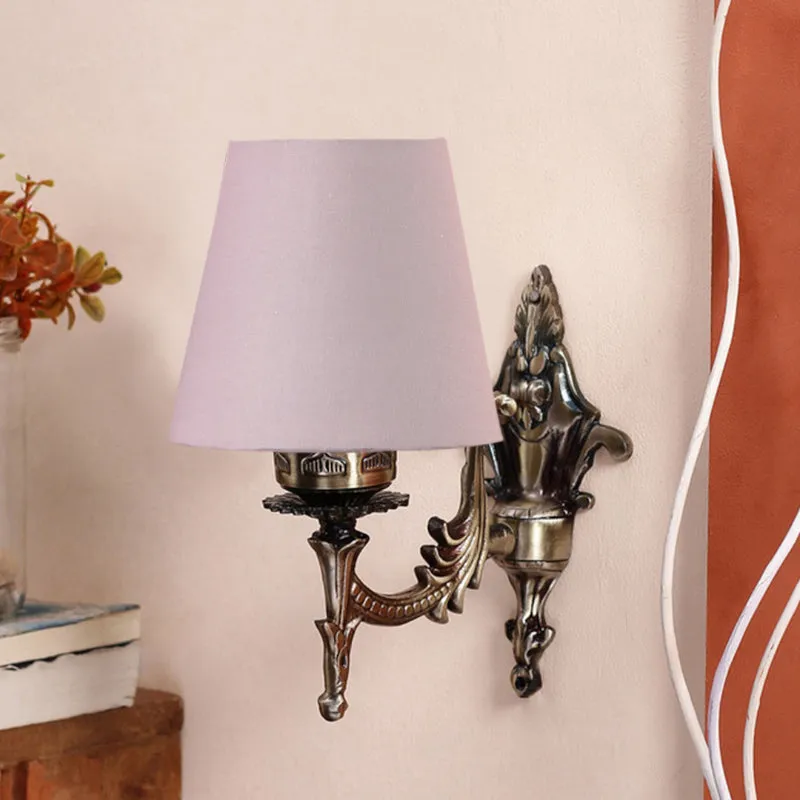 Vista Edrel Conical Fabric & Metal Wall Lamp - Grey media 3