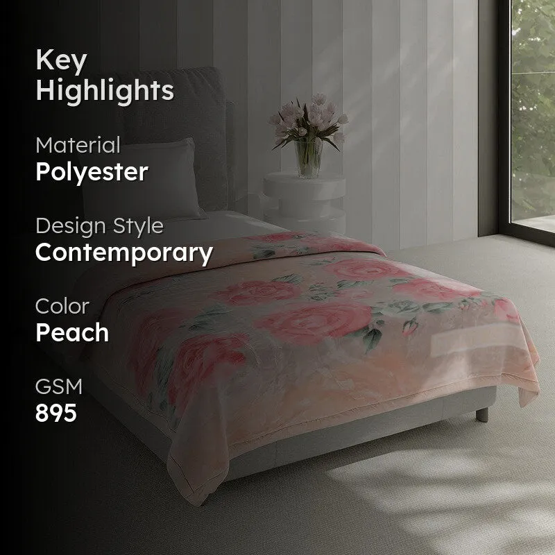 Monte Carlo Petal Dreamscape Blanket (Peach) - 895 GSM media 2