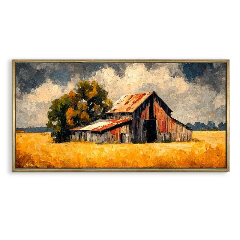 Amber Leaves Canvas Wall Painting With Frame media 3