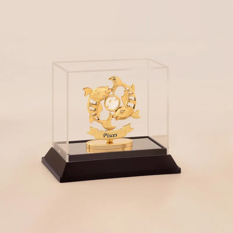 Golded Pisces 24K Gold Plated Mild Steel Showpiece media 3