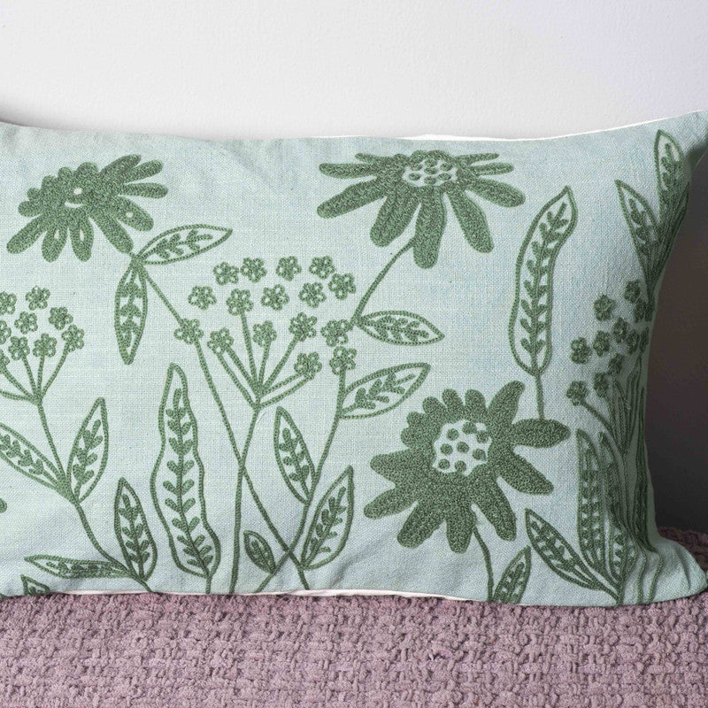 Green Meadow Cotton Cushion Cover media 3