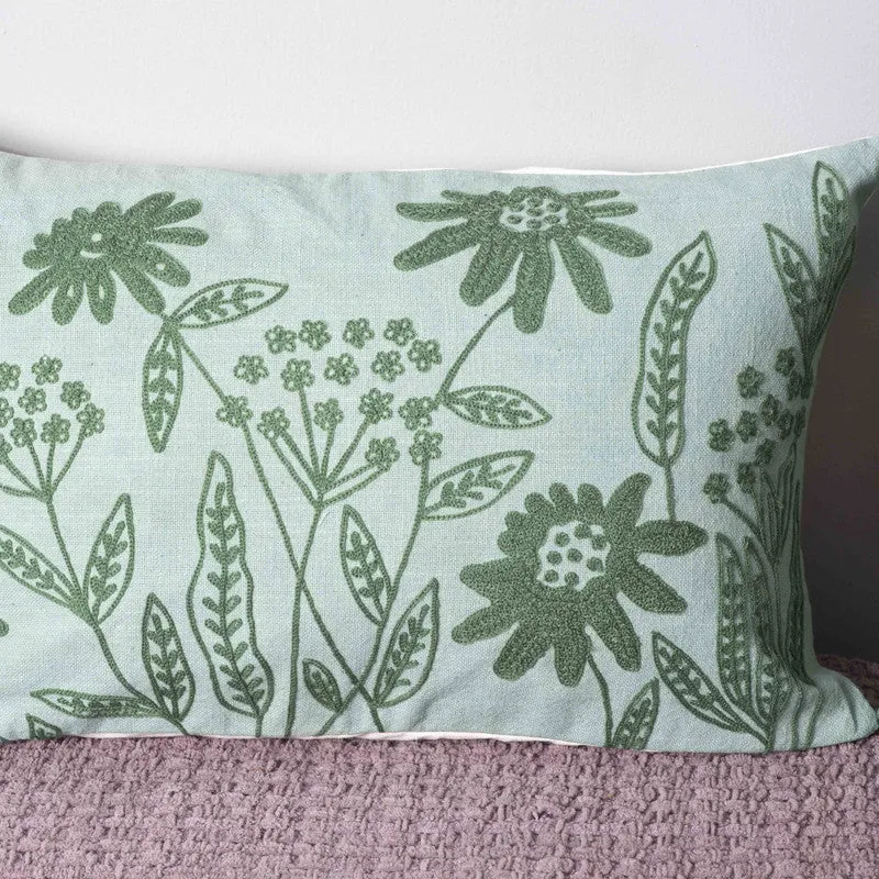 Green Meadow Cotton Cushion Cover media 3