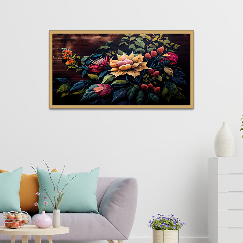 Nisa Floral Wall Painting With Frame