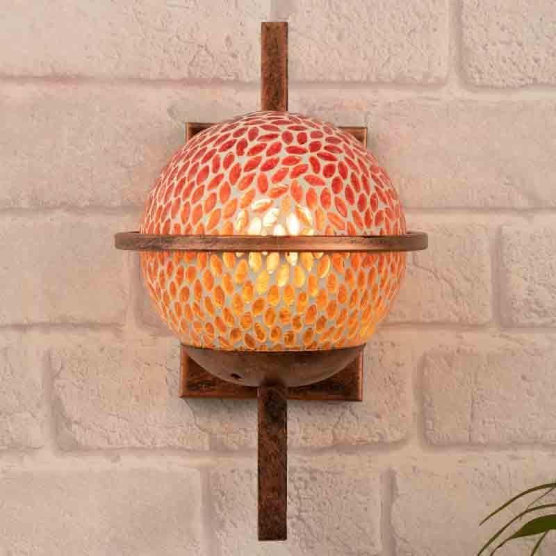 Mosaic Moon Glass & Metal Wall Lamp media 3