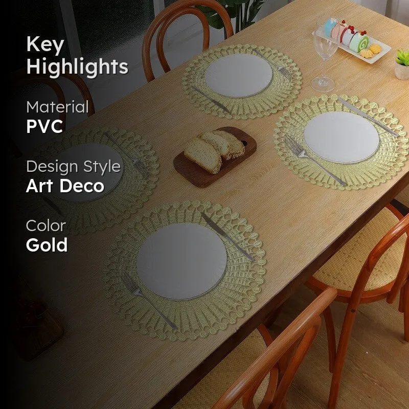 Sunlace Golden Round PVC Table Mats - Set Of Four media 2