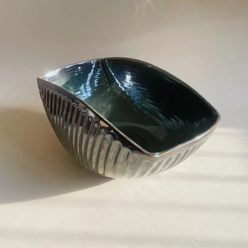 Ceramic Olive Rectangular Bowl media 4