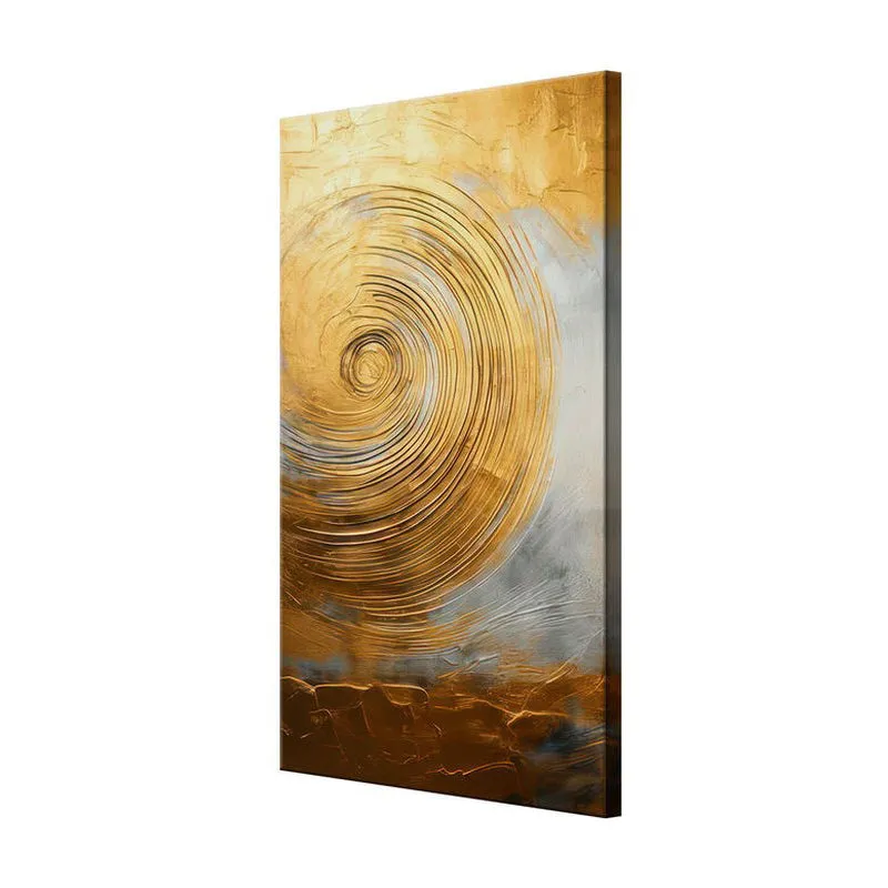Golden Swirl Poly Canvas Wall Painting media 5