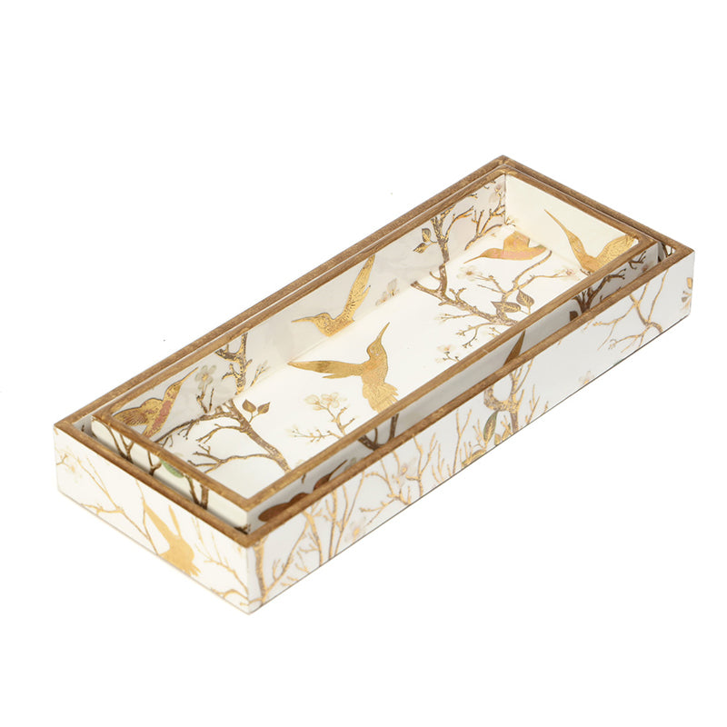 Aviary Luxe Enamel Coated Serving Tray (Rectangle) - Set Of Two media 5