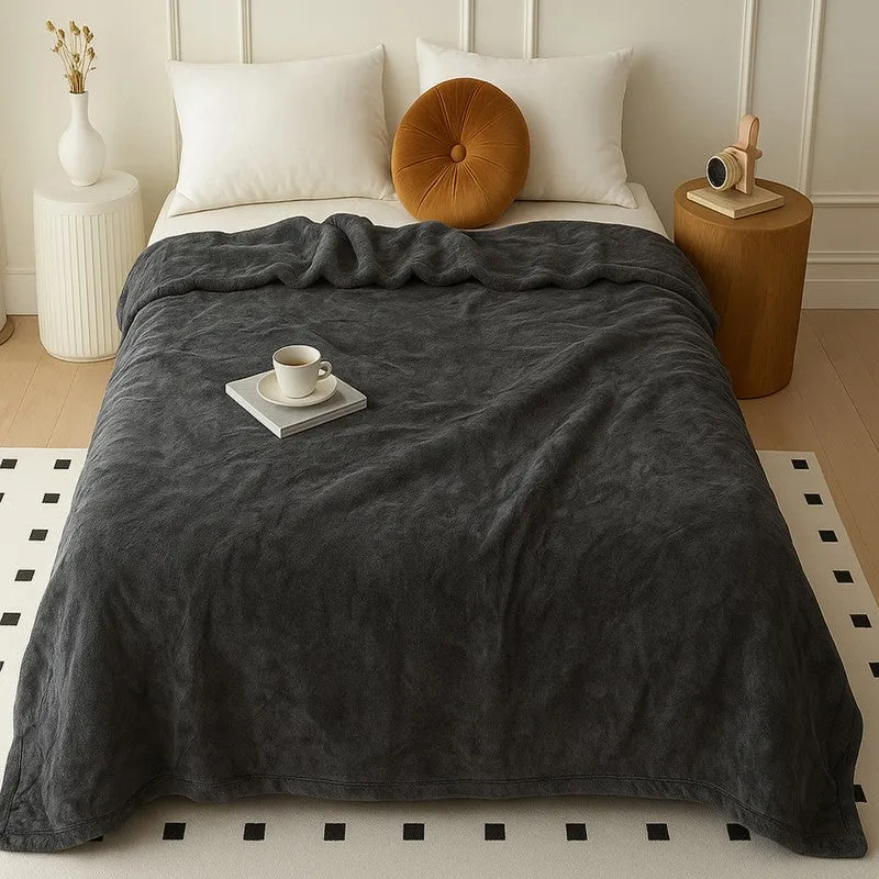 Solida Wool Blankets (Charcoal) - 330 GSM media 1
