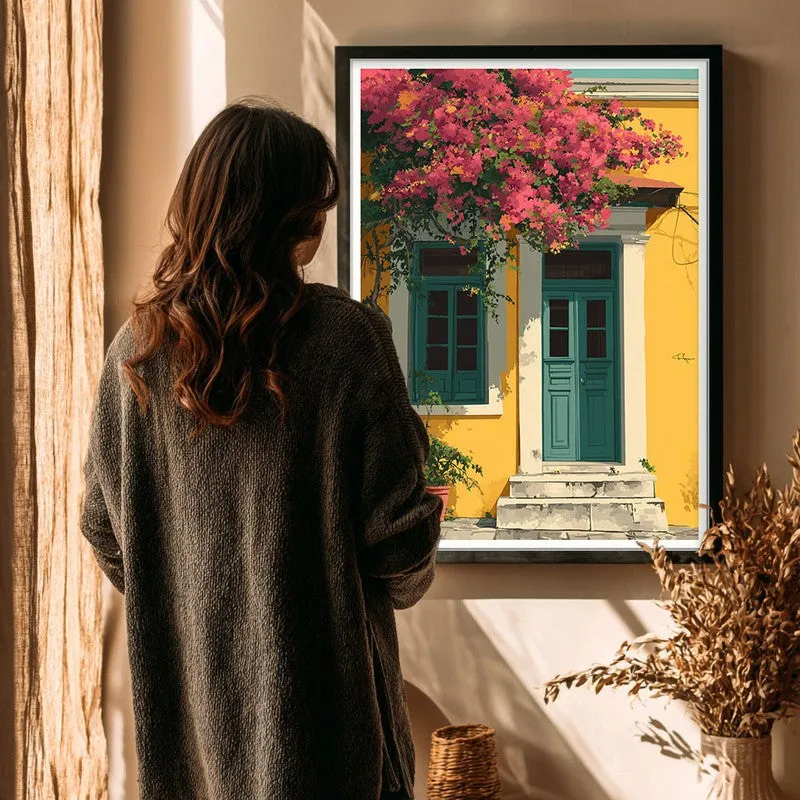 Solana Saffron Canvas Wall Painting - Black Frame media 4