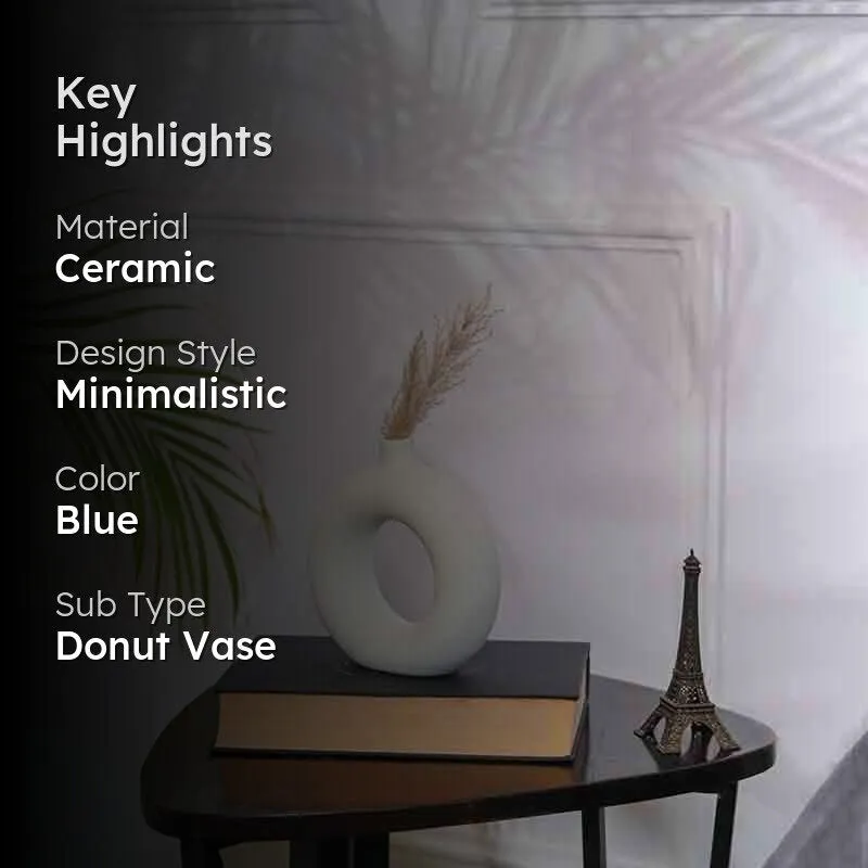 Boho Donut Vase - Blue media 2