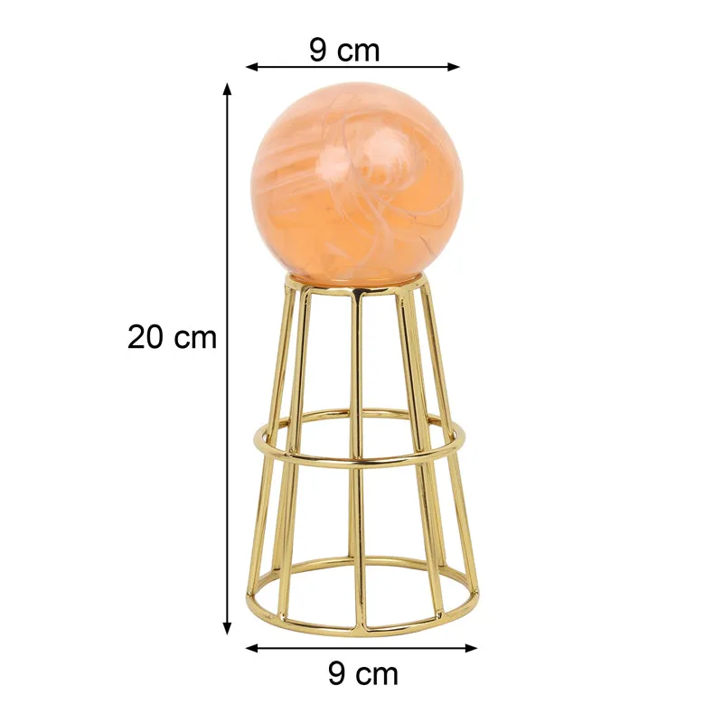 Aiofe Orb Showpiece - Peach & Gold media 6