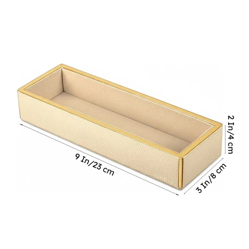 Tisquo Faux Leather Cutlery Tray - Ivory media 9