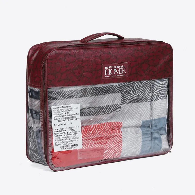 Monte Carlo Urban Color Block Blanket (Red,Grey) - 597 GSM media 7
