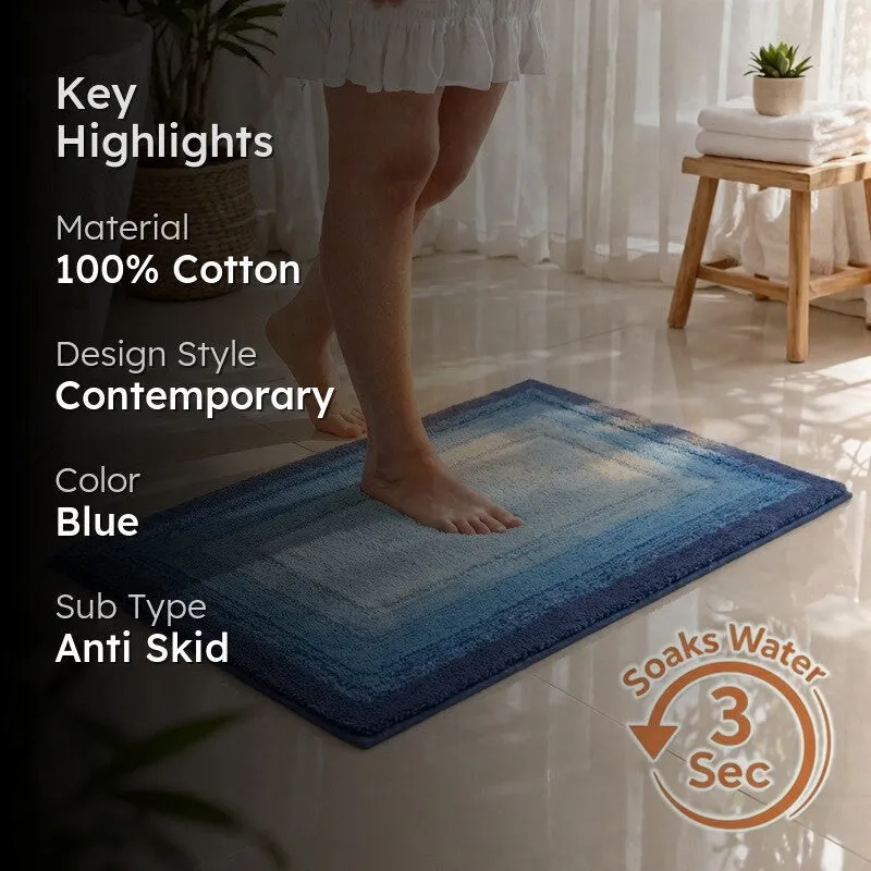 Dryora Cotton Bath Mat - Blue media 2