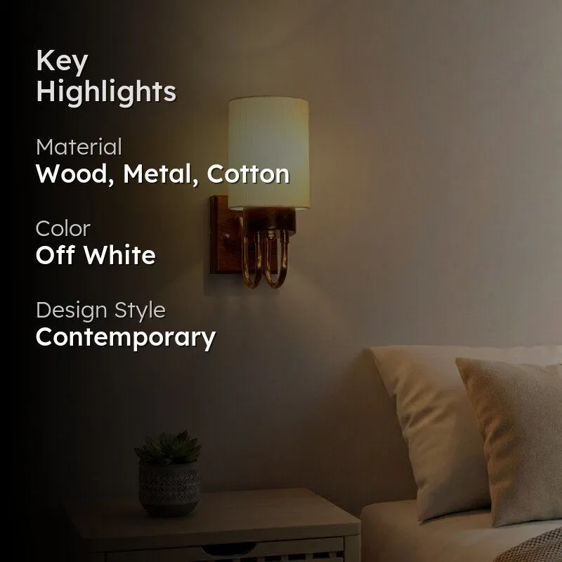 Gilded Arch Cotton Wall Lamp - Off White media 2