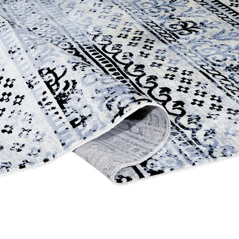 Karta Non-Anti Skid Nylon Runner Rug - Grey & Black media 4