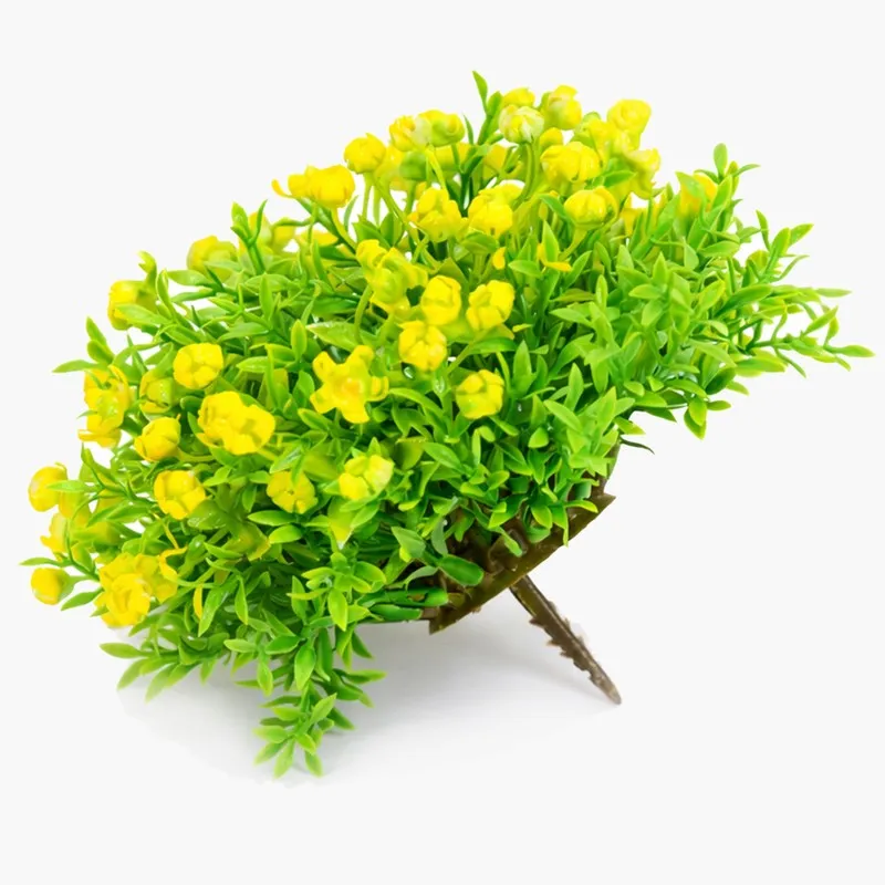 Bloomvera Artificial Rose Flower Plant With Pot (Yellow) - 14CM media 4