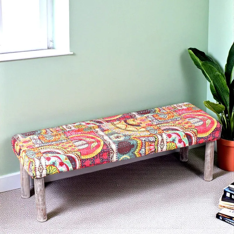 Bexon Sheesham Wooden Bench - Multicolor media 1