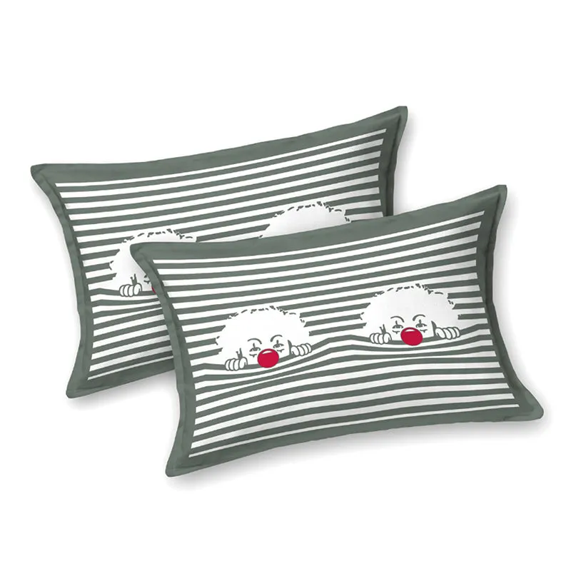 Illusion Stripey Fun Cotton Bedsheet (Grey) - 200 TC media 5