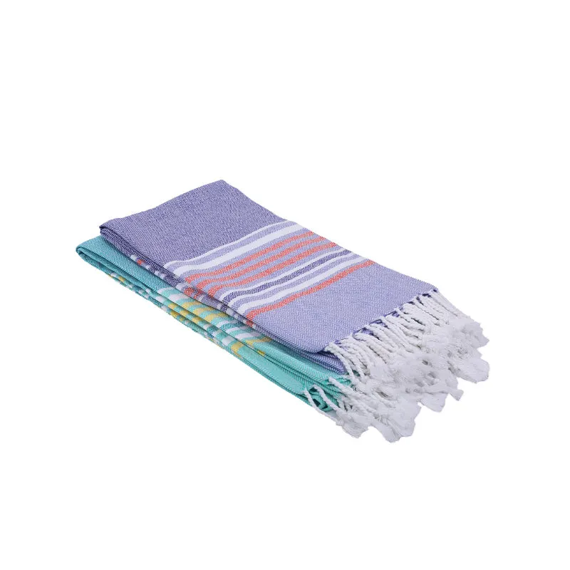 Jadore Bath Towel (Lilac & Blue) - Set Of Two media 4