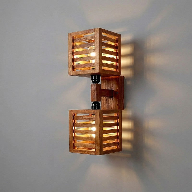 ParallelNest Wooden Wall Lamp - Brown media 6