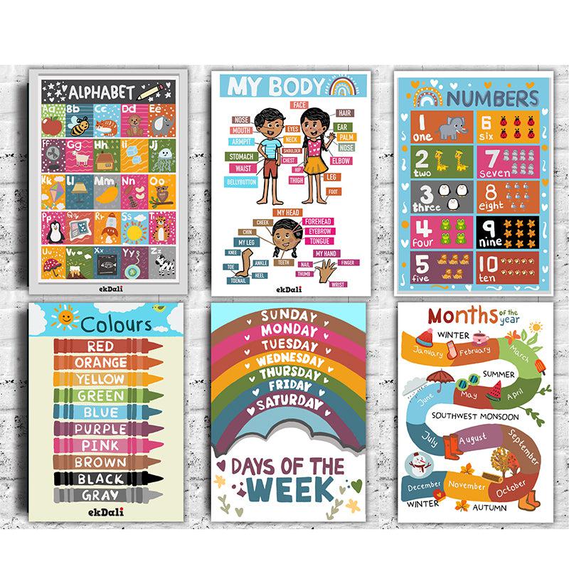 Learning Fun Kids Wall Poster - Set Of Six media 4