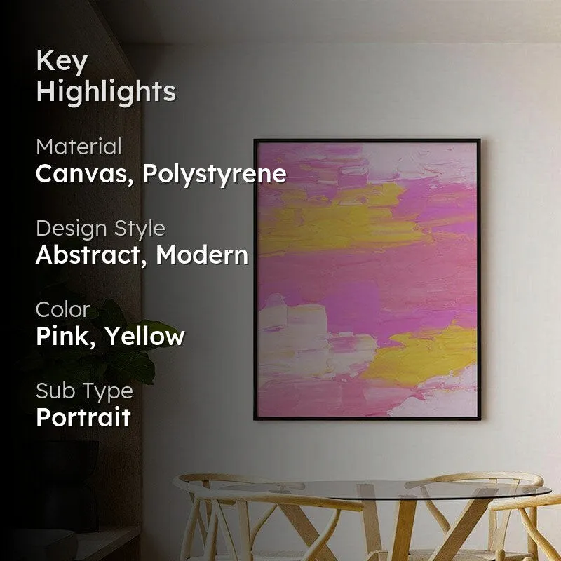 Greenary of Abstract Canvas Painting - Black Frame media 2