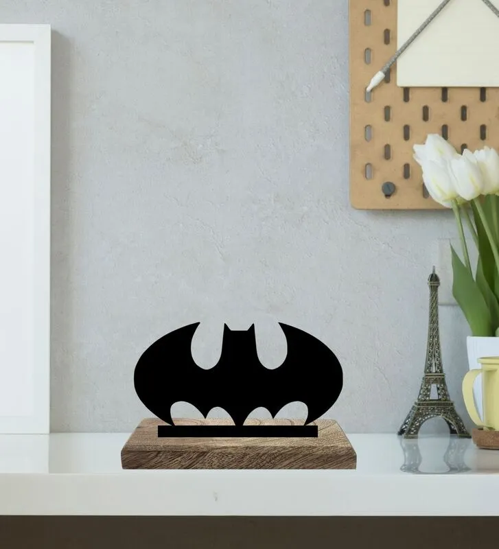 Dark Knight's Playful Pursuit Typography Showpiece - Set Of Two media 4