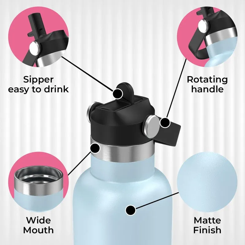 Rioware Flowra Water Bottle (Light Blue & Black) - 1000 ML media 5