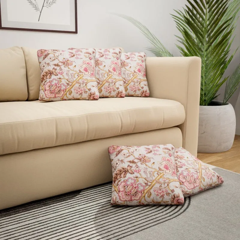 Floral Reverie Cotton Cushion Covers - Set Of Five media 4