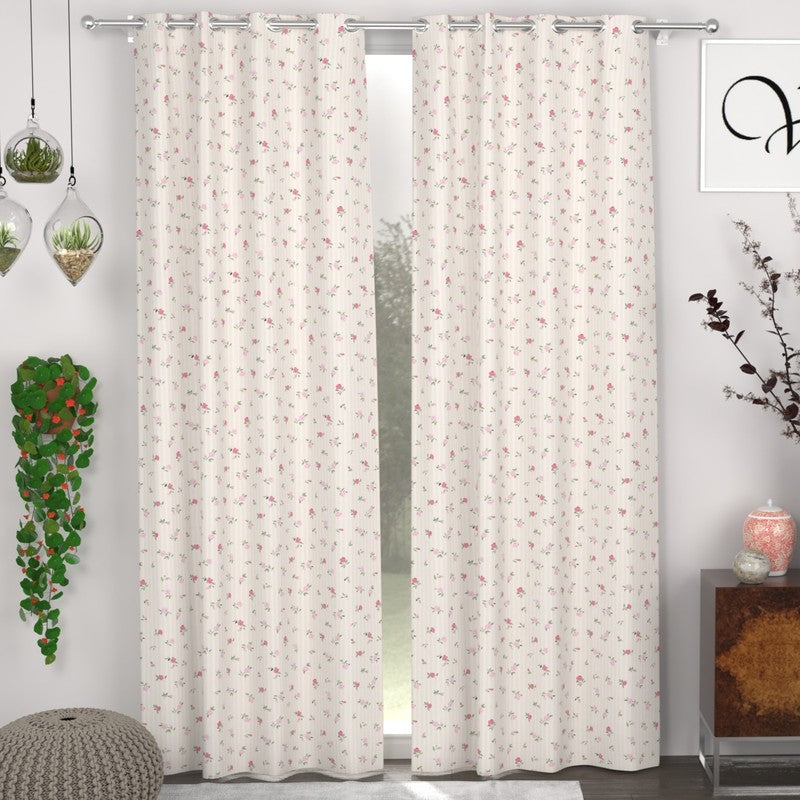 Rose Bloom Drape Curtains - Set of Two - Door - 7 Feet