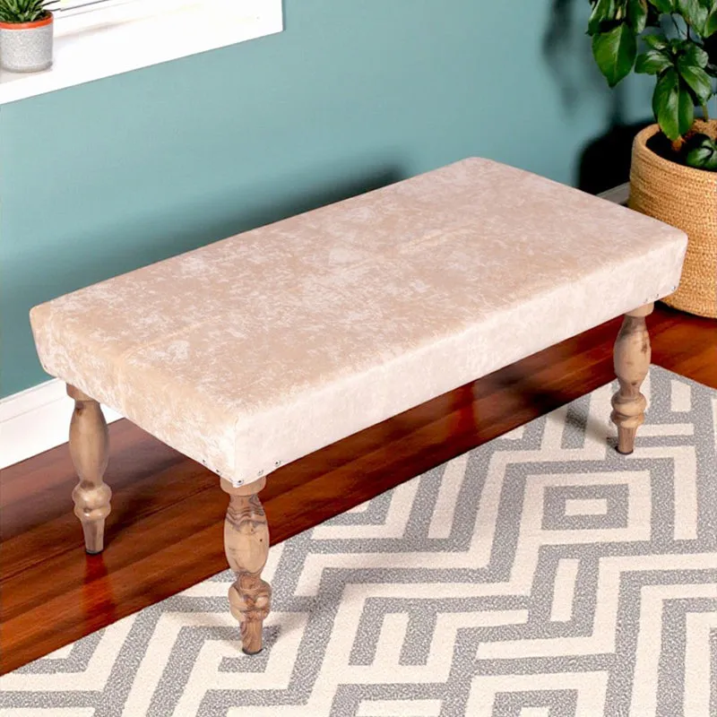 Drion Sheesham Wooden Bench - Beige media 1