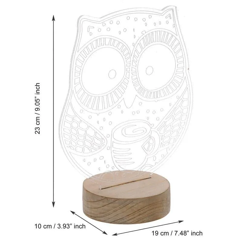 Owl Hoot LED Acrylic Table Lamp - Brown media 4
