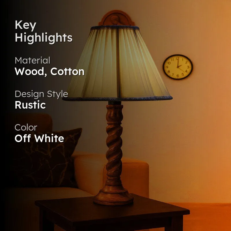 Elvane Aerin Wooden Table Lamp - OffWhite media 2