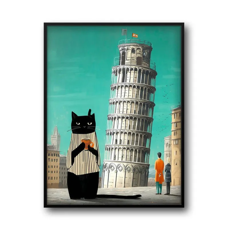 Mystic Cat Brew Wall Painting With Frame media 4
