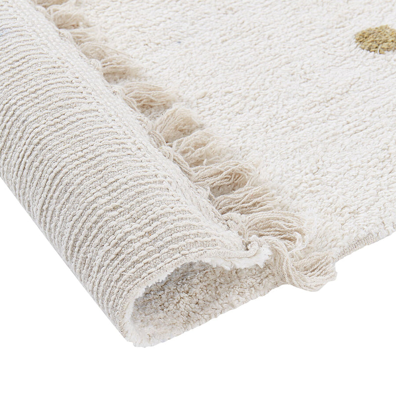 Polka Drops Tufted Cotton Area Rug - White, Multicolor media 5