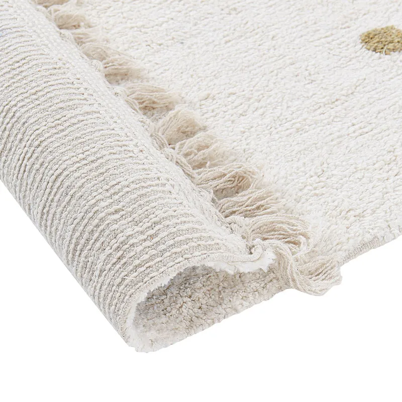 Polka Drops Tufted Cotton Area Rug - White, Multicolor - 5