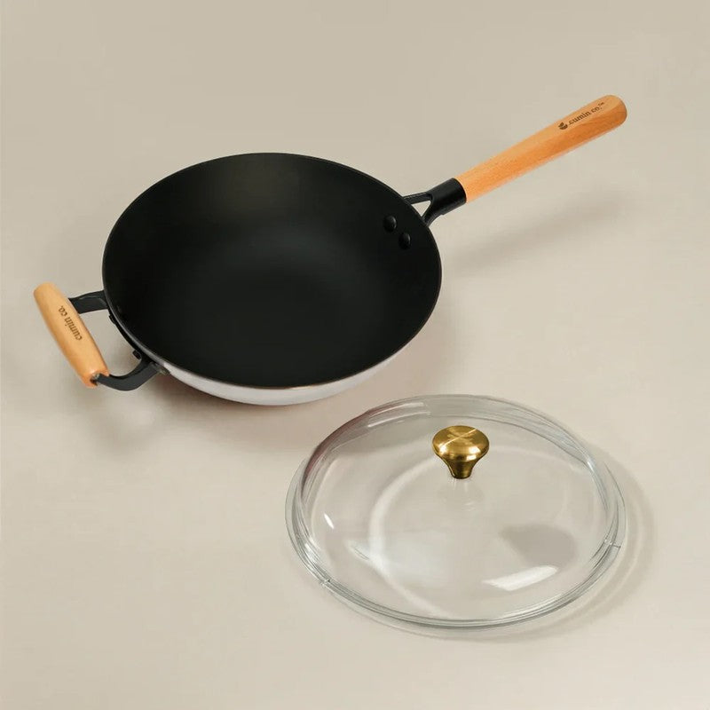 Cumin Co Enamel Cast Iron Wok (1500 mL) - White media 3