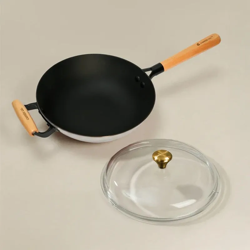 Cumin Co Enamel Cast Iron Wok (1500 mL) - White media 3