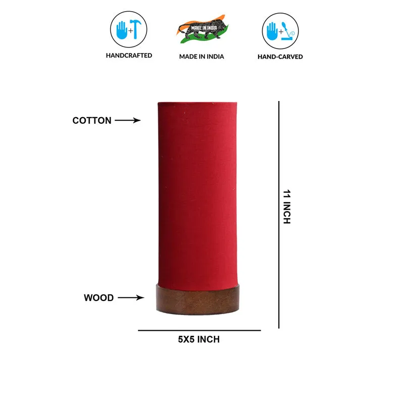 Jaala Tower Wooden Table Lamp - Red,Black media 6