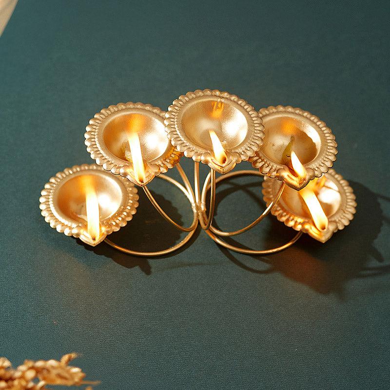 Amala Festive Diya (Gold) - Set of Two media 5