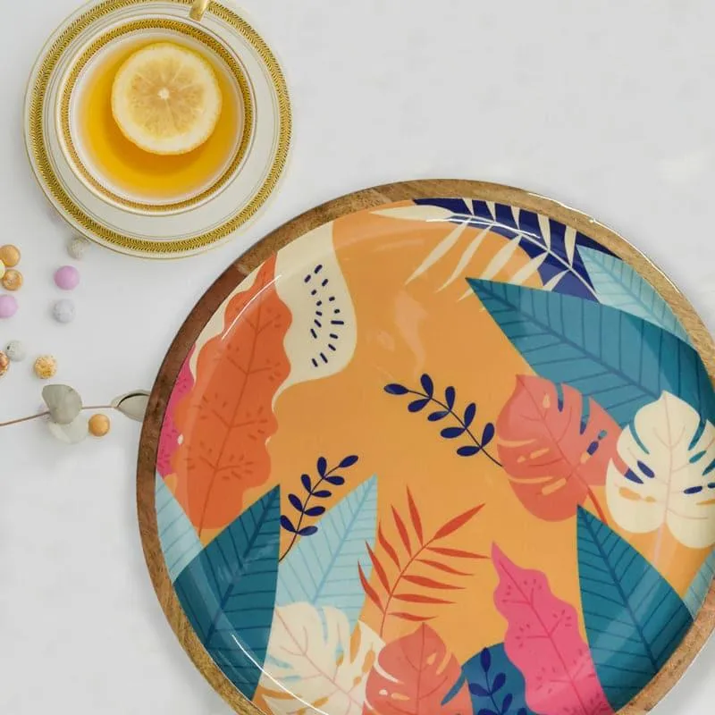 Linda Nature Round Wood Platter media 1