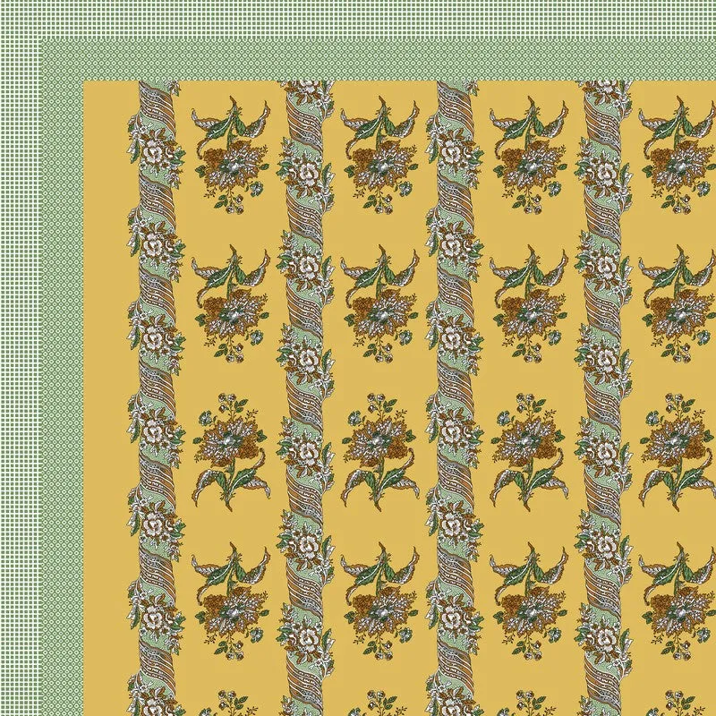 Rang Grace Cotton Bedsheet (Yellow,Green) - 120 TC media 6