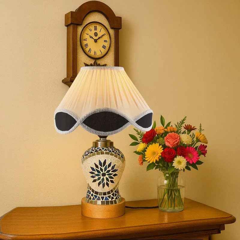 Floranira Arc Pleated Wooden Table Lamp - Multicolor media 3